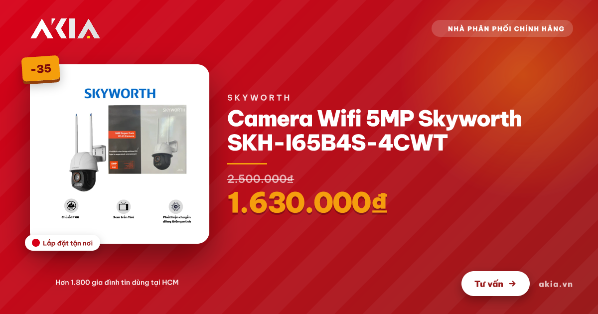 Camera Wifi 5MP Skyworth SKH-I65B4S-4CWT - AKIA Smart Home Camera Wifi 5MP Skyworth SKH-I65B4S-4CWT - AKIA Smart Home